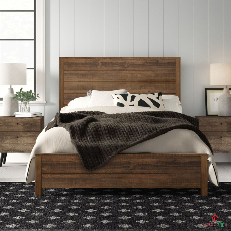 Giường làm bằng gỗ tràm.