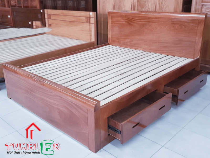 Tùy theo kích thước mà giường ngủ bằng gỗ xoan đào sẽ có giá thành khác nhau.